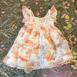 Rachel Zoe Floral Kids Dress - White and Orange